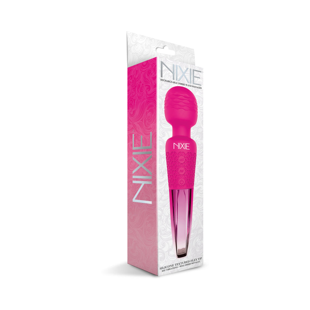 Nixie Rechargeable Wand Massager - Pink Ombre Metallic