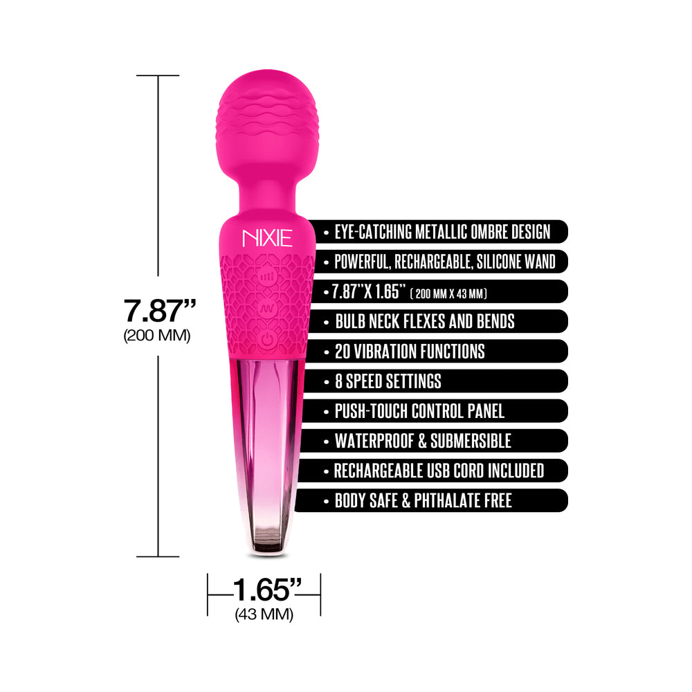 Nixie Rechargeable Wand Massager - Pink Ombre Metallic