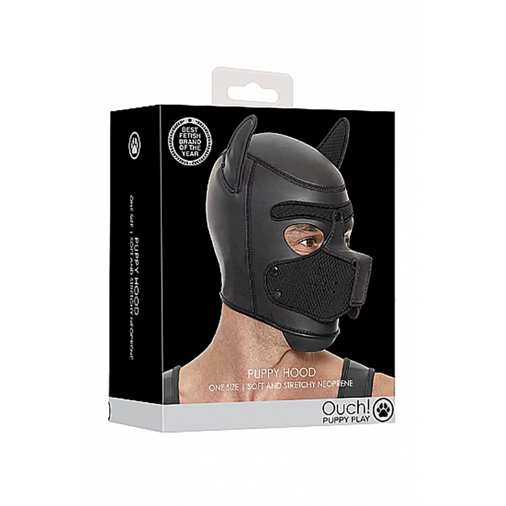 Shots Ouch Puppy Play Puppy Hood - Black