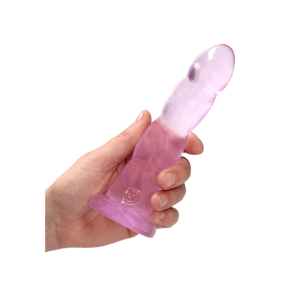 Shots RealRock Crystal Clear Non Realistic 7" Dildo - Pink