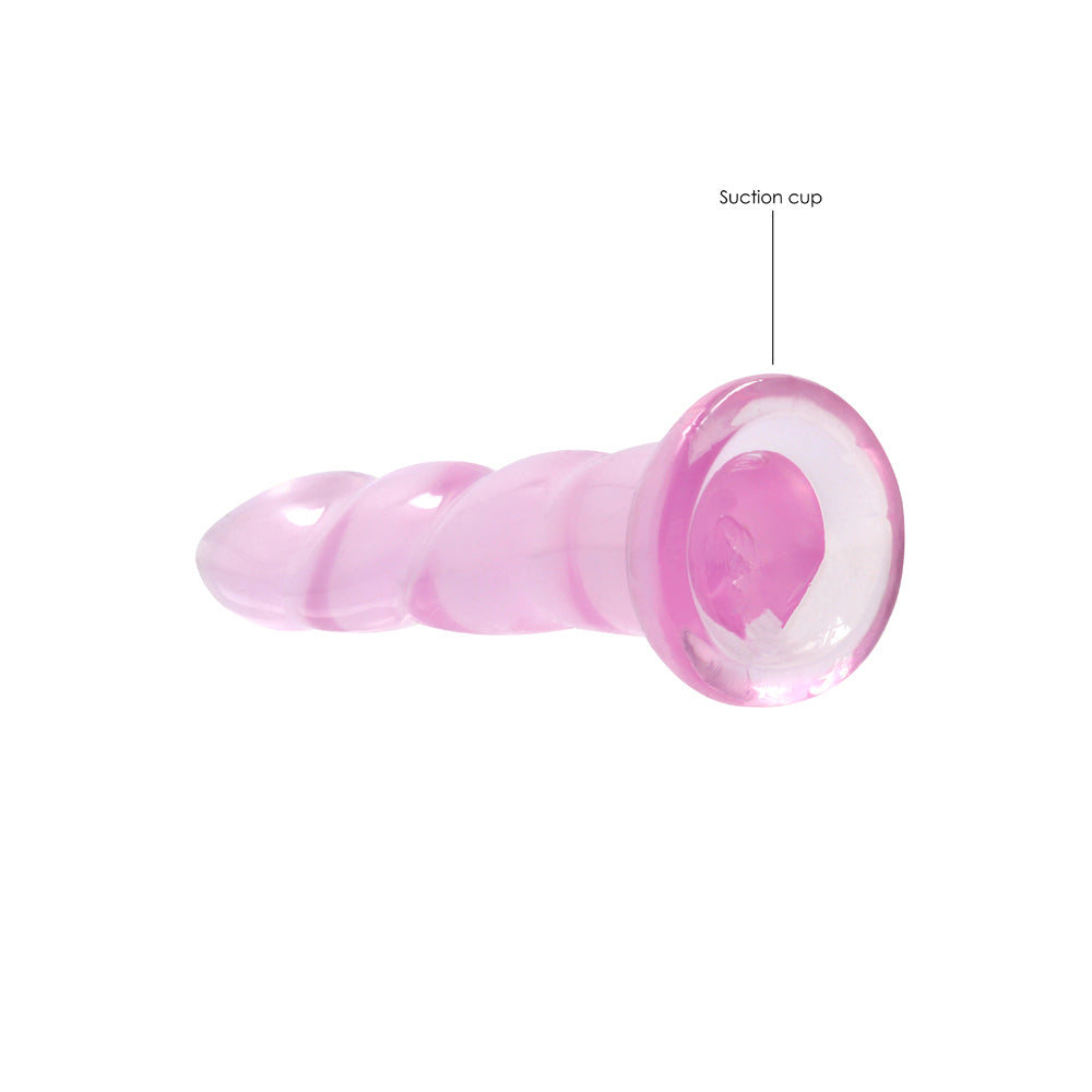 Shots RealRock Crystal Clear Non Realistic 7" Dildo - Pink