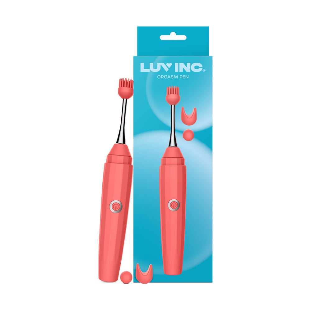 Luv Inc. Orgasm Pen w/Three Attachments - Coral
