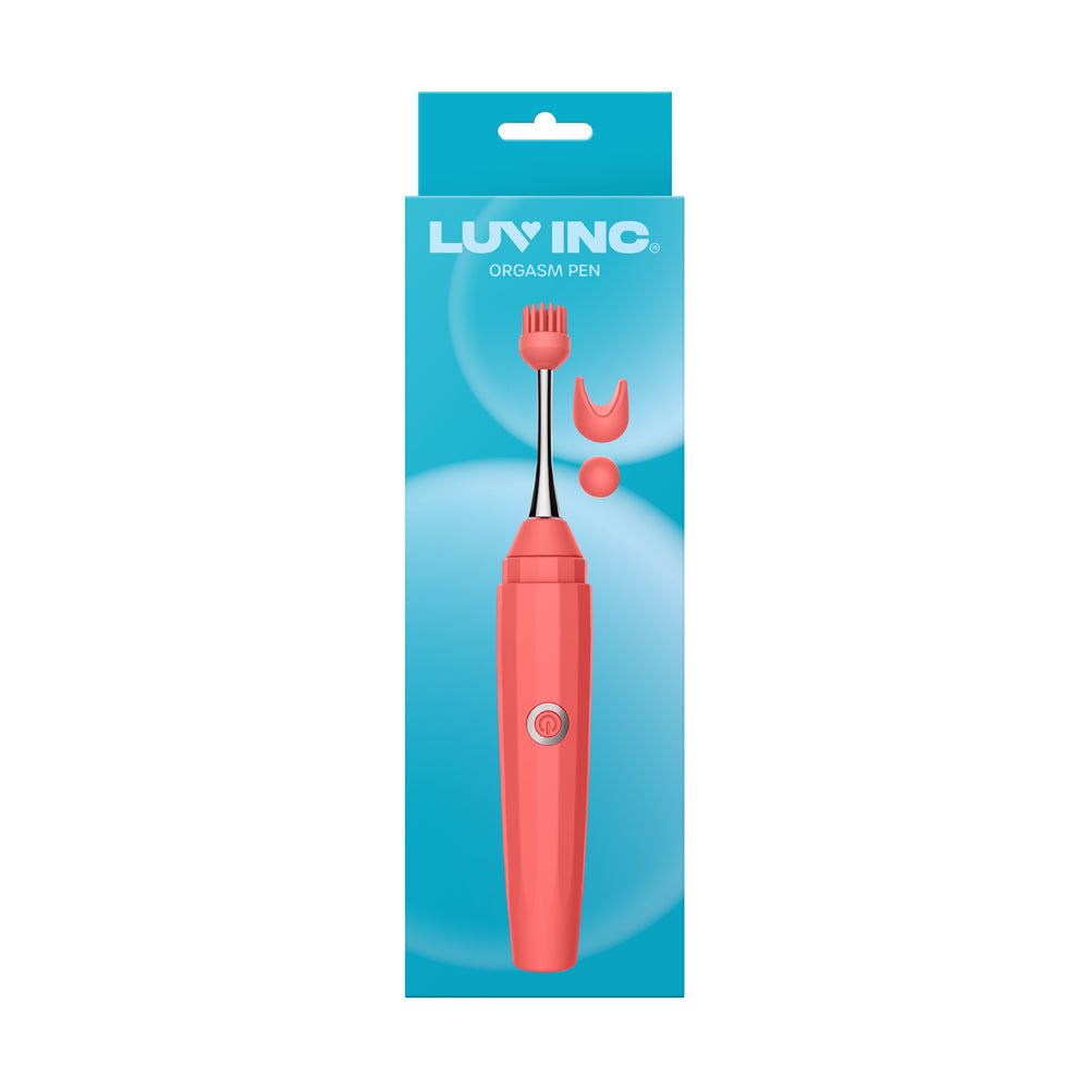 Luv Inc. Orgasm Pen w/Three Attachments - Coral