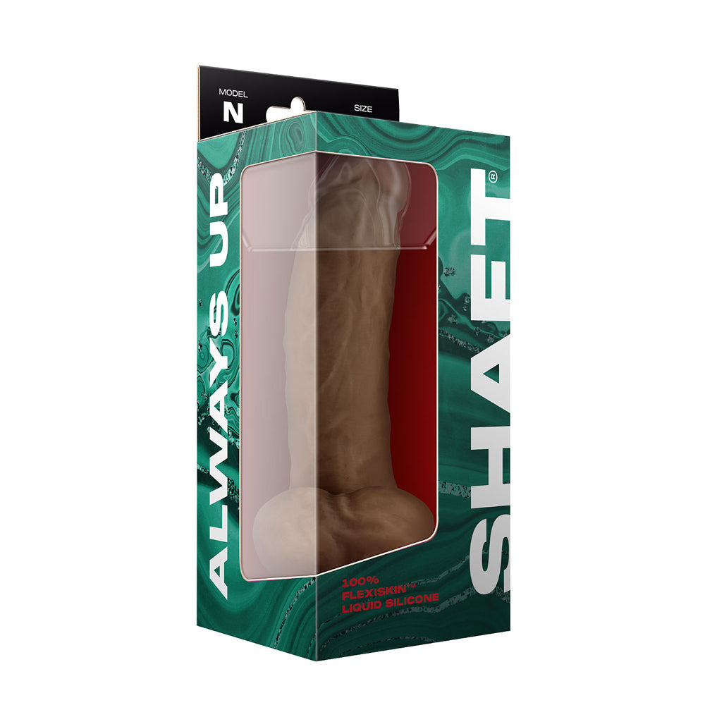 Shaft Model N Flexskin Liquid Silicone 8.5" Side Curve Dong w/Balls - Oak