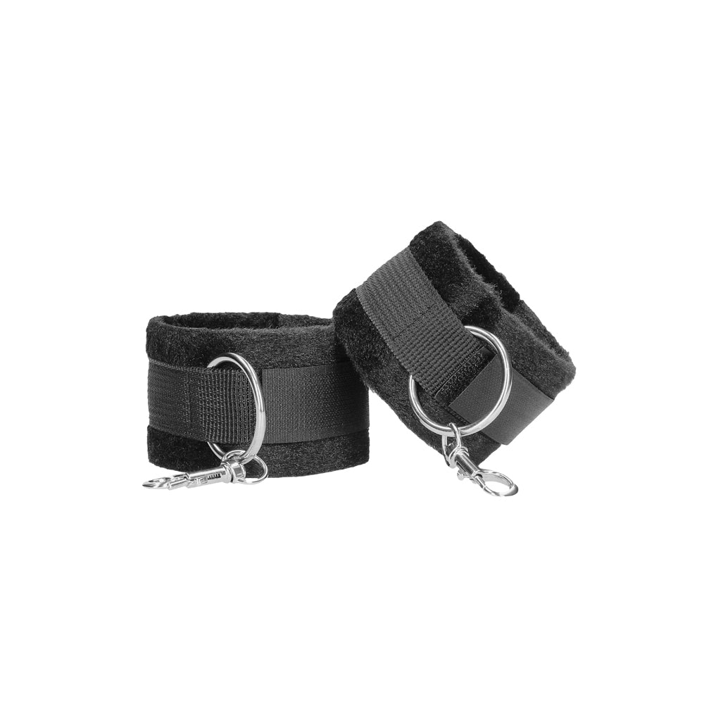 Shots Ouch Black & White Velcro Hand/Ankle Cuffs - Black