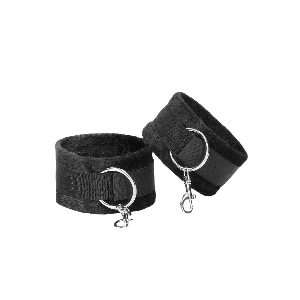 Shots Ouch Black & White Velcro Hogtie w/Hand & Ankle Cuffs - Black
