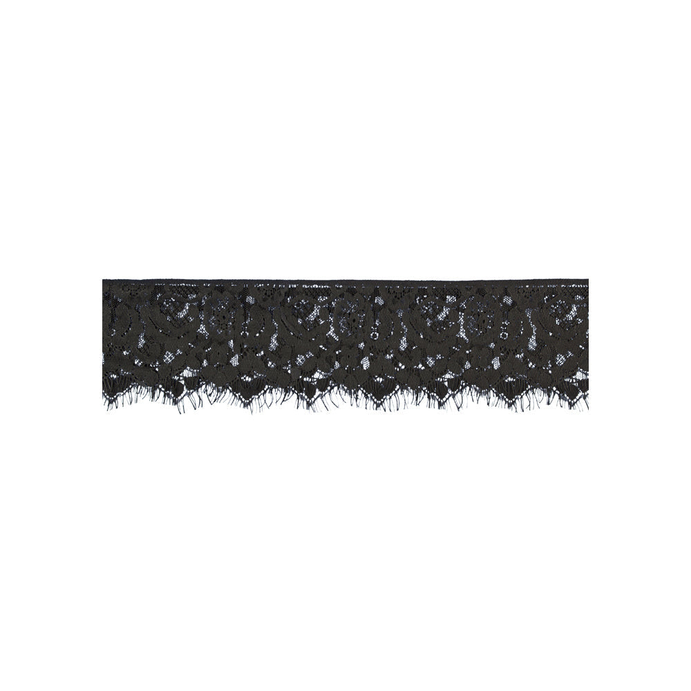 Shots Ouch Black & White Lace Mask w/Elastic Straps - Black