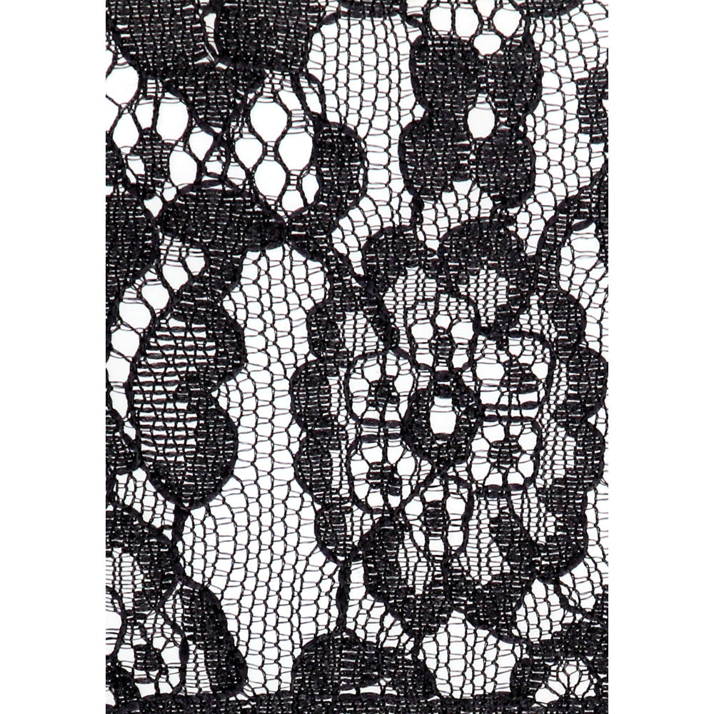Shots Ouch Black & White Lace Mask w/Elastic Straps - Black