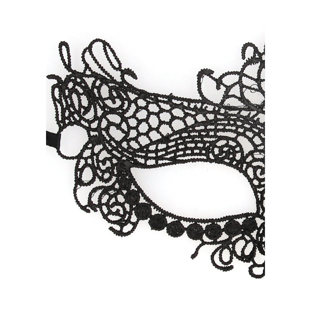 Shots Ouch Black & White Lace Eye Mask - Queen Black