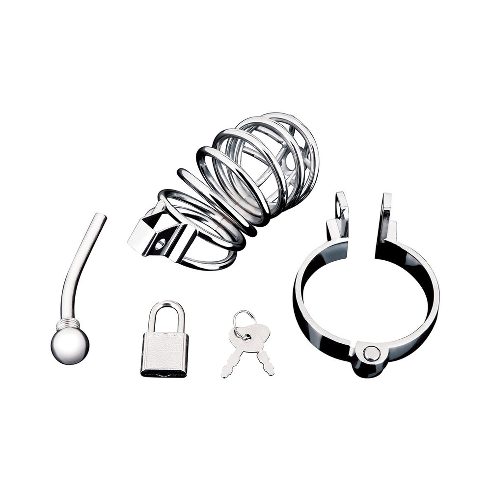 Blue Line Urethral Play Cage - Silver