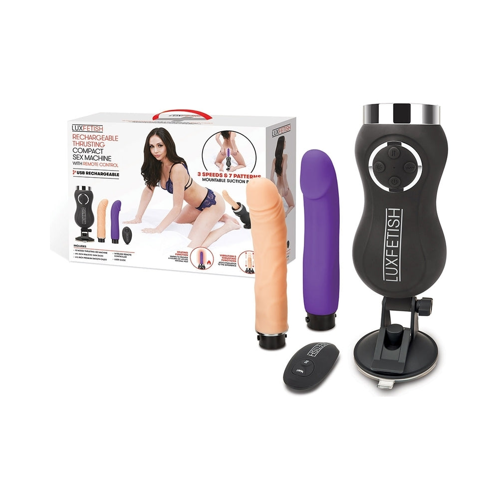 Lux Fetish Rechargeable Thrusting Compact Sex Machine w/Remote