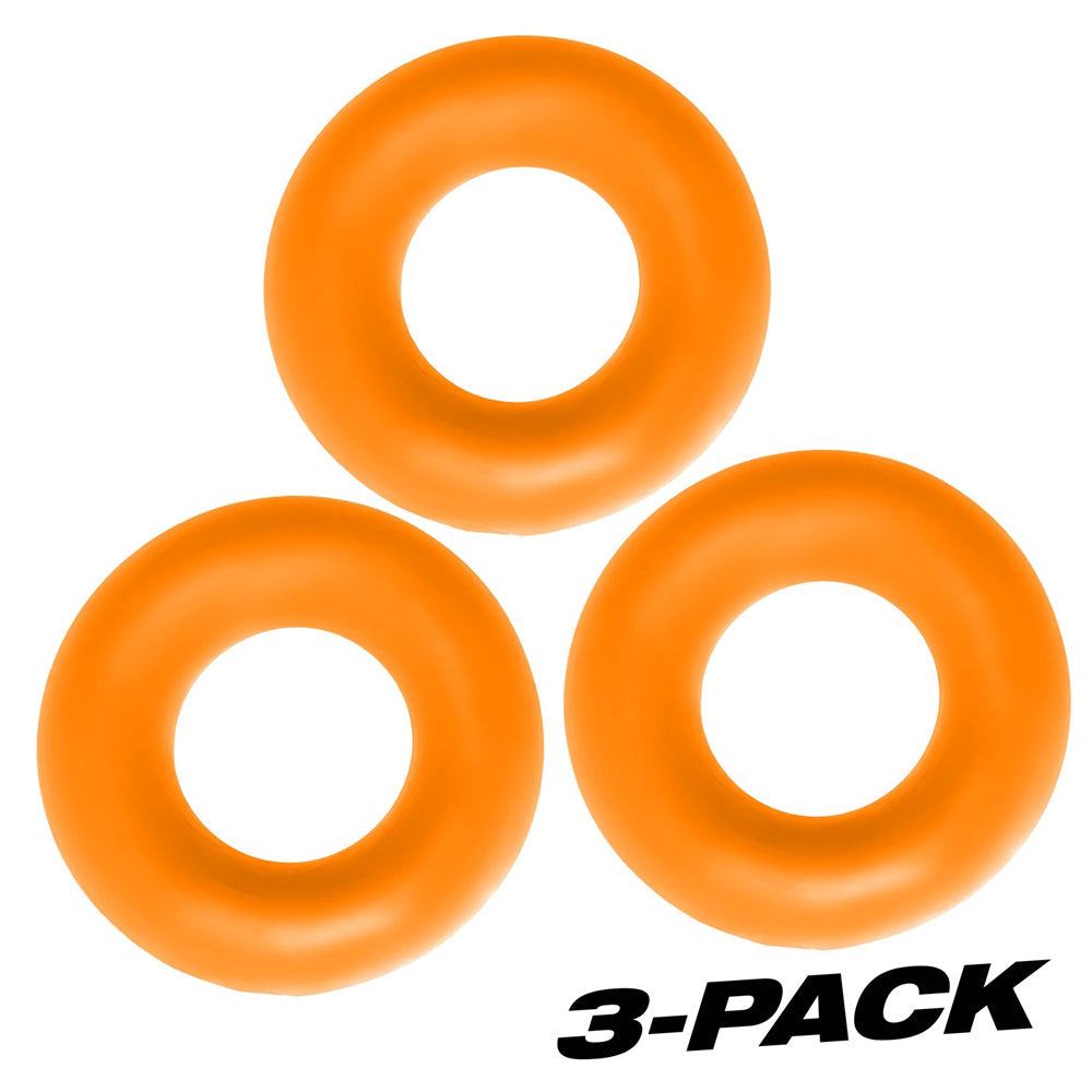 Oxballs Fat Willy 3 Pack Jumbo Cock Rings - Orange