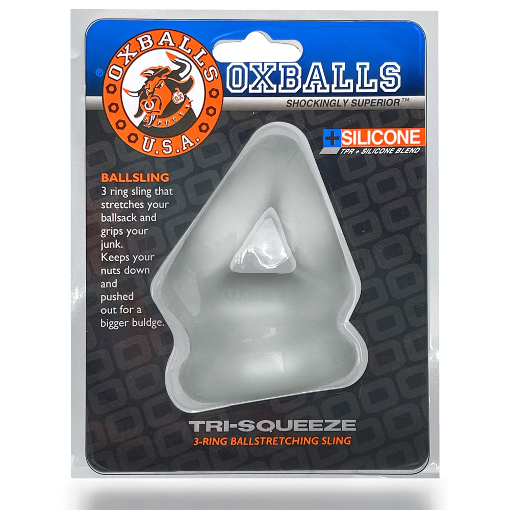Oxballs Tri Squeeze Cocksling & Ballstretcher - Clear Ice