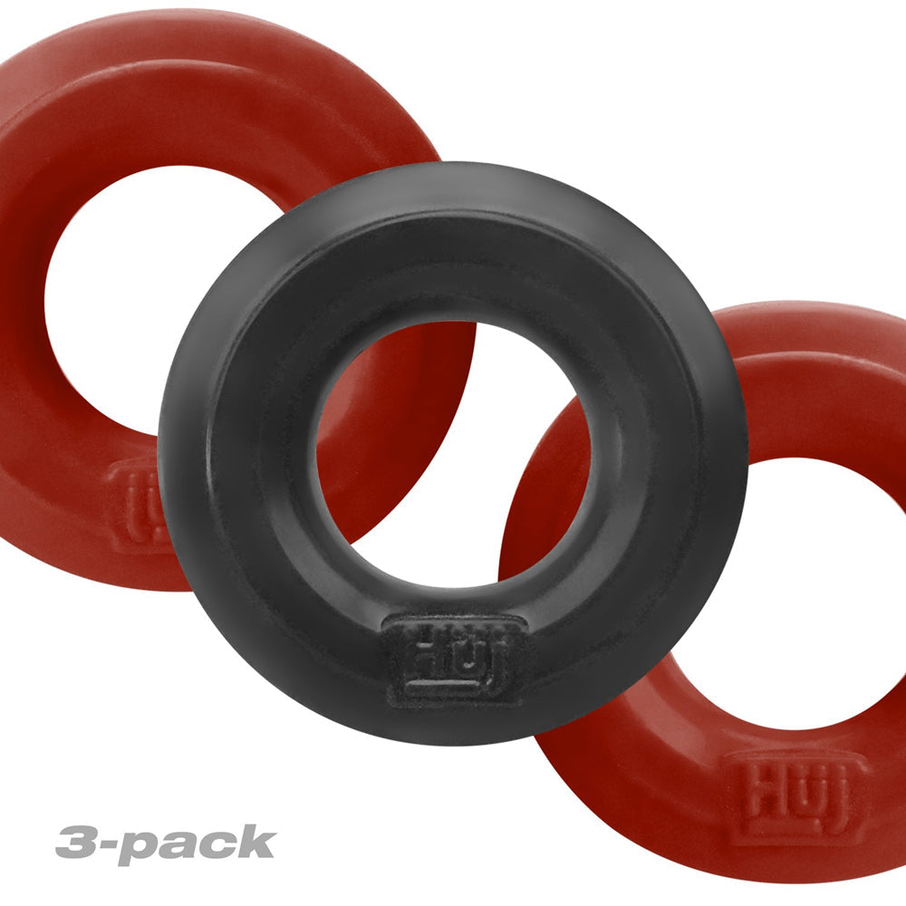 Hunky Junk C-Ring Multi Pack - Cherry/Tar Ice Pack of 3