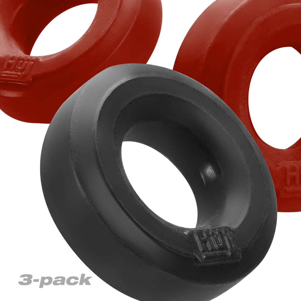 Hunky Junk C-Ring Multi Pack - Cherry/Tar Ice Pack of 3