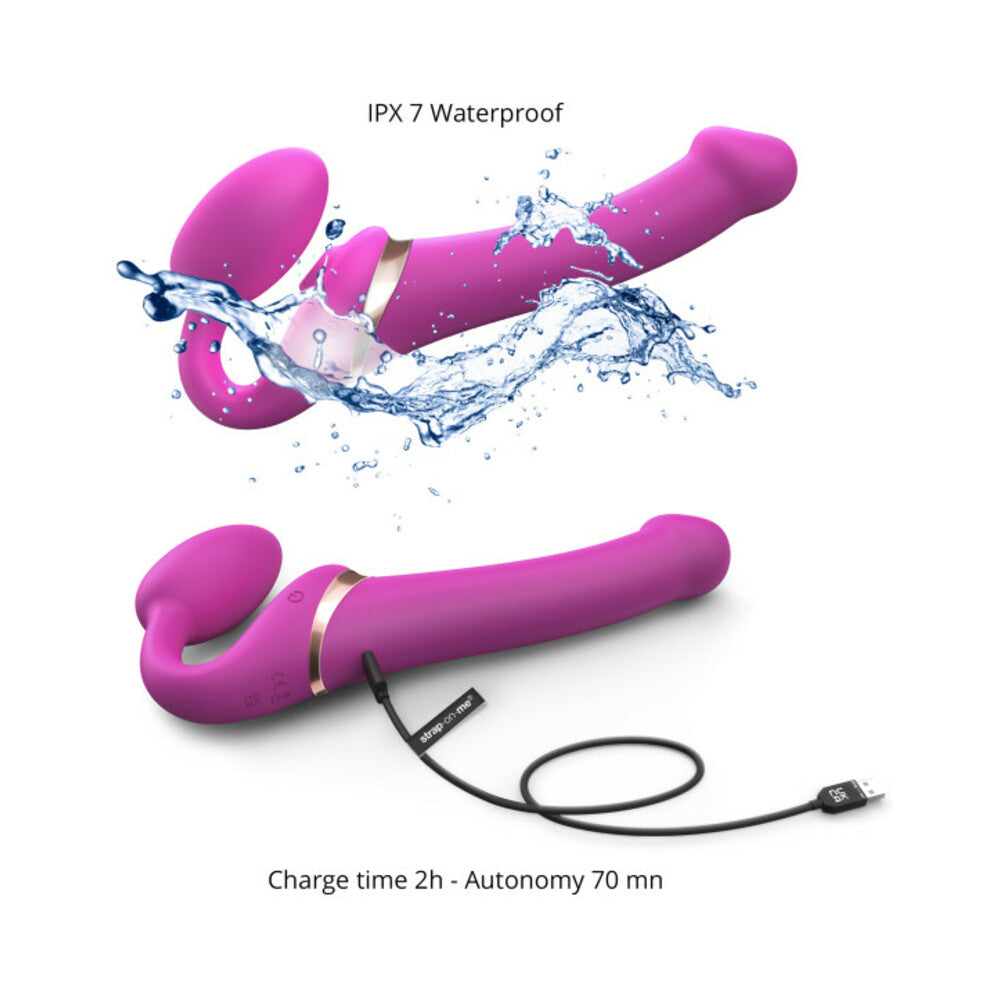 Strap On Me Multi Orgasm Bendable Strap-On-Fuchsia L