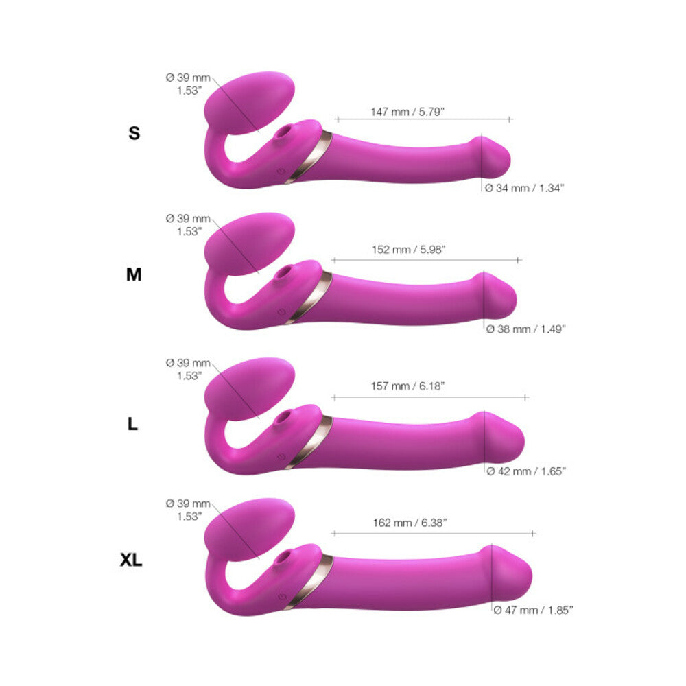 Strap On Me Multi Orgasm Bendable Strap-On-Fuchsia L