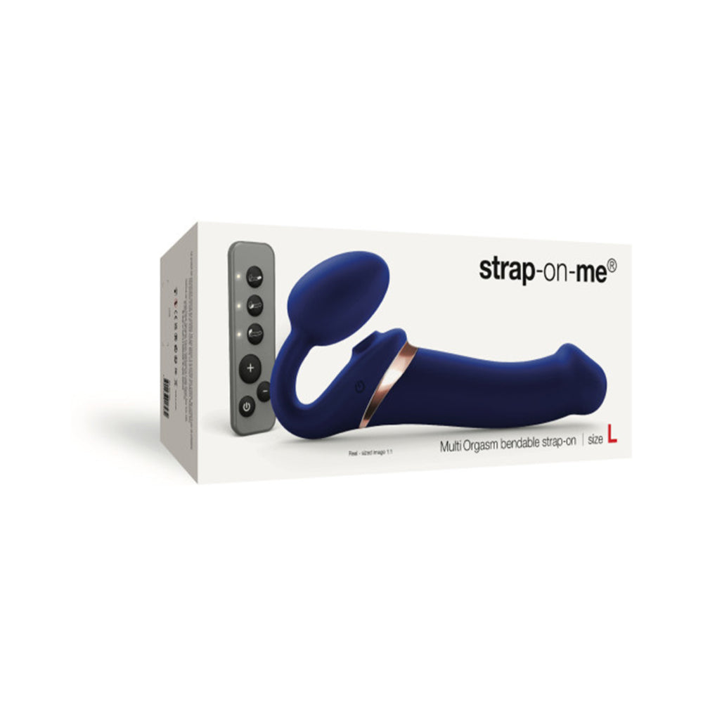 Strap On Me Multi Orgasm Bendable Strapless Strap On Large - Night Blue