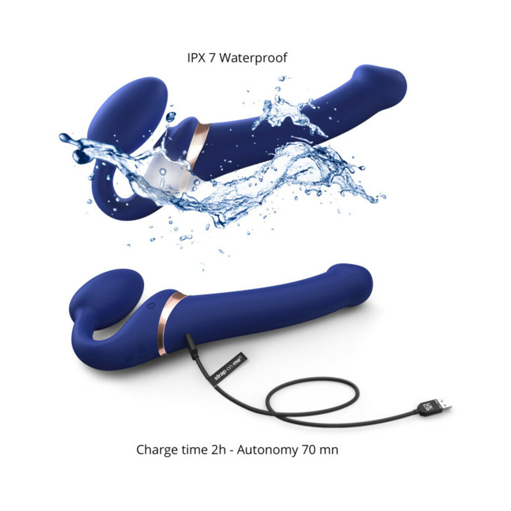 Strap On Me Multi Orgasm Bendable Strap-On-Night Blue M