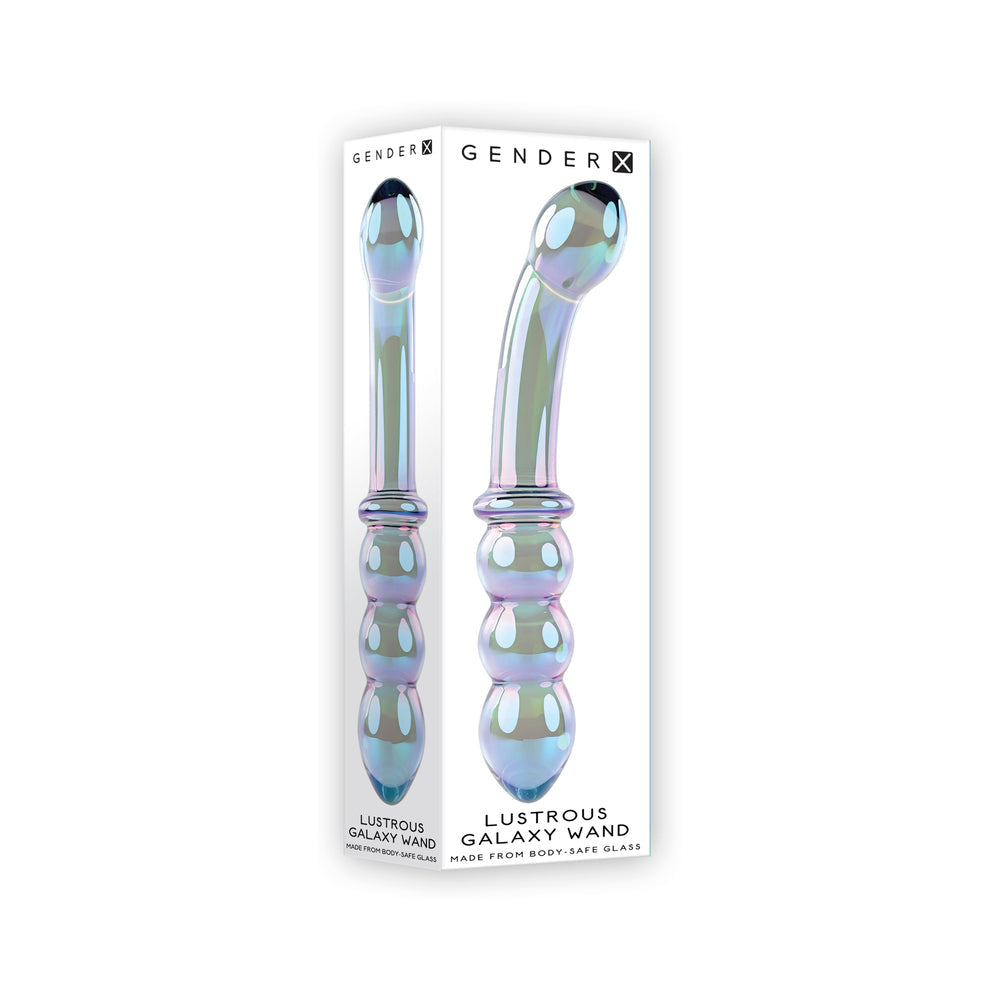 Gender X Lustrous Galaxy Wand Dual Ended Glass Massager - Green