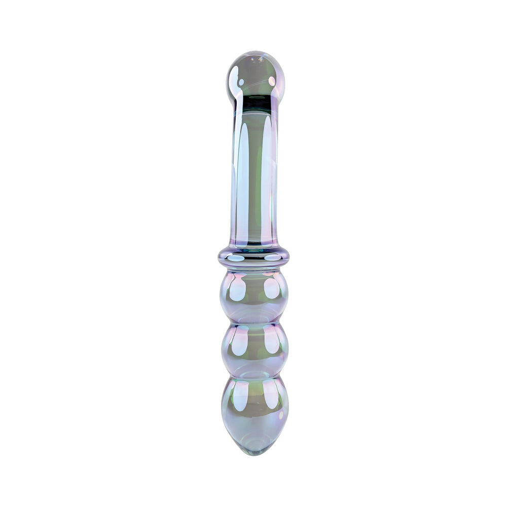 Gender X Lustrous Galaxy Wand Dual Ended Glass Massager - Green