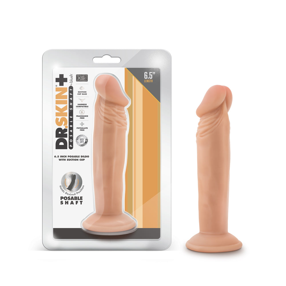 Blush Dr. Skin Plus 6" Posable Dildo - Vanilla
