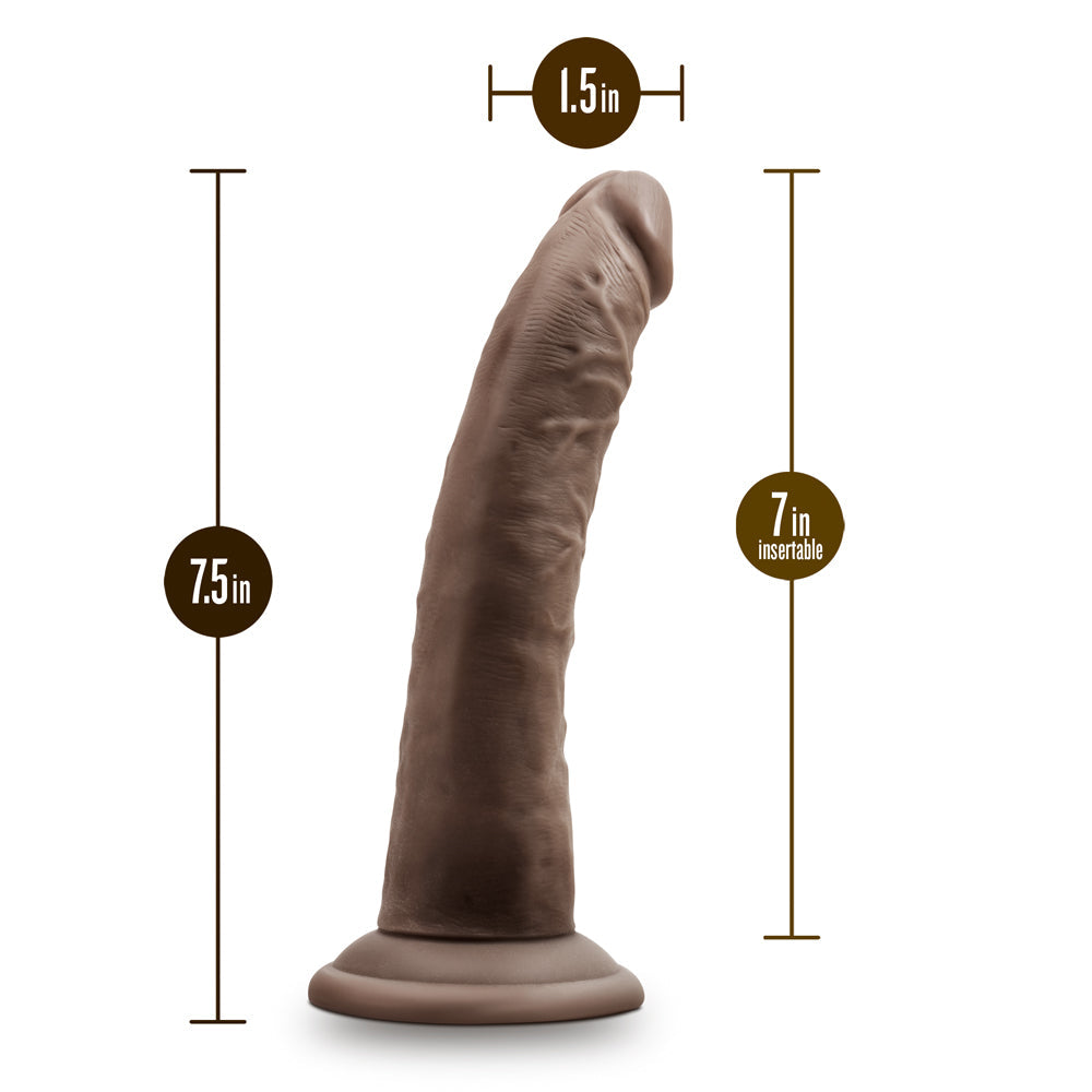 Blush Dr. Skin Plus 7" Posable Dildo - Chocolate