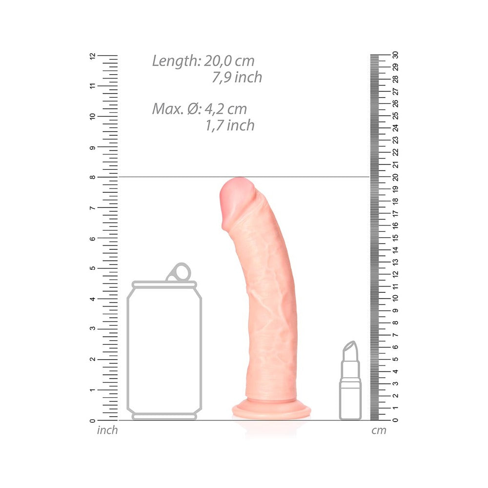 Shots RealRock Realistic 7" Curved Dildo - Flesh