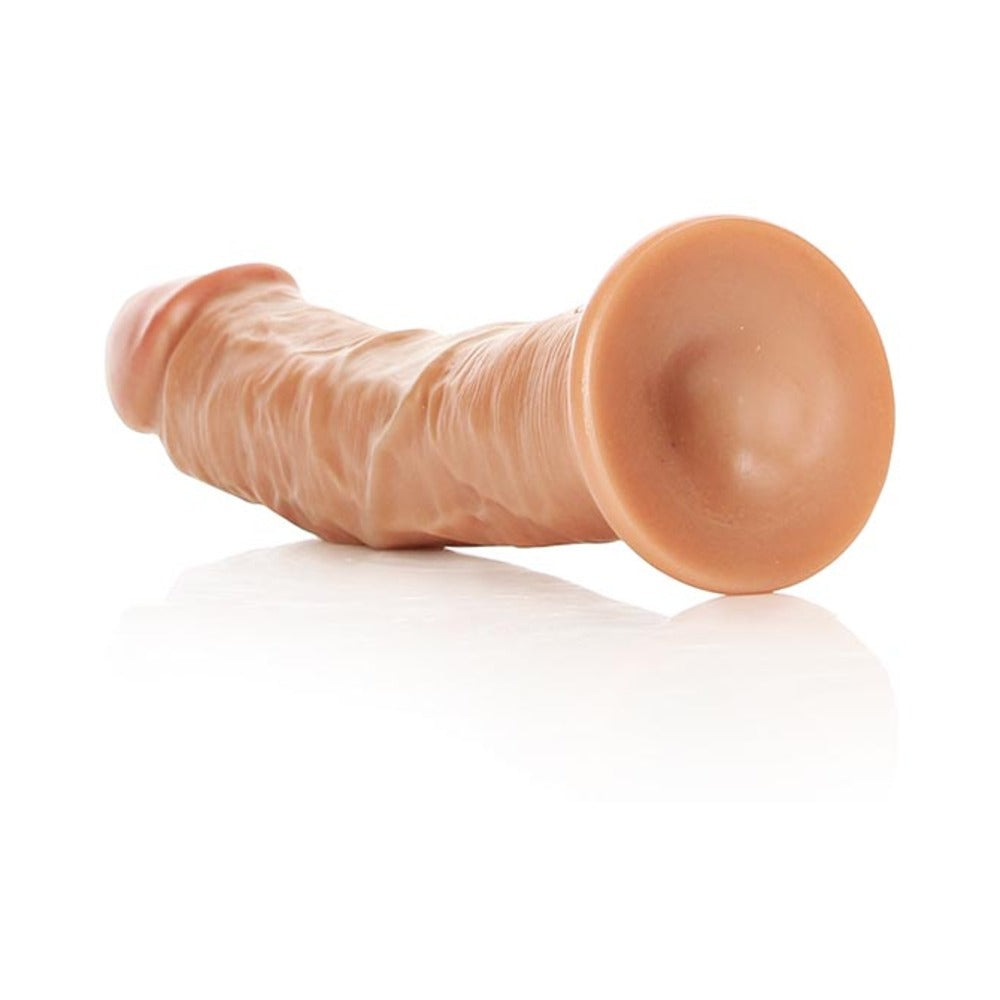 Shots RealRock Realistic 7" Curved Dildo - Tan