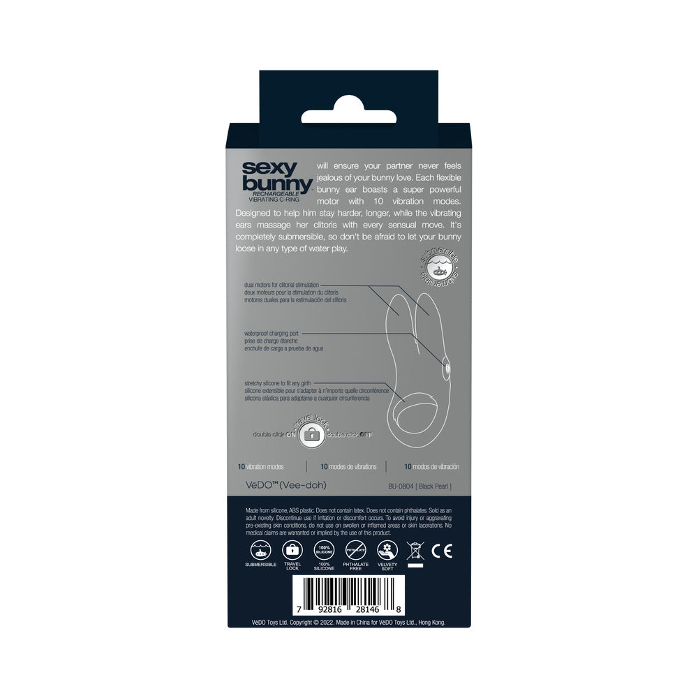 VeDO Sexy Bunny Rechargeable Ring - Just Black
