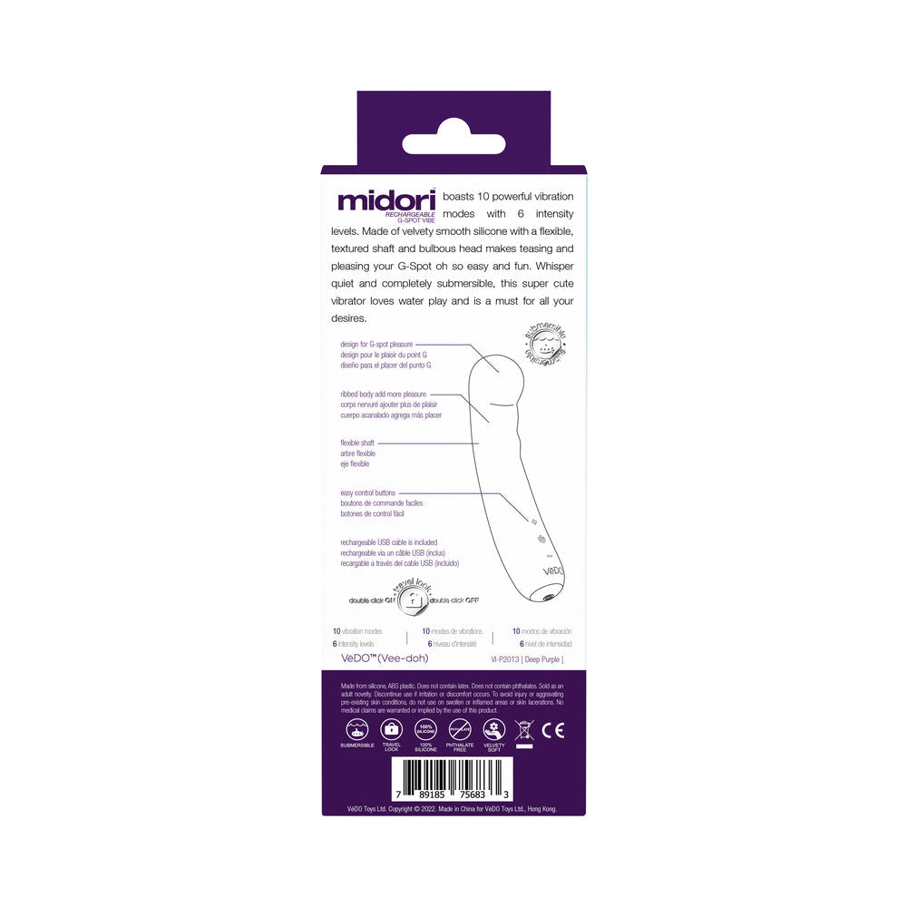 VeDO Midori Rechargeable G Spot Vibe - Deep Purple