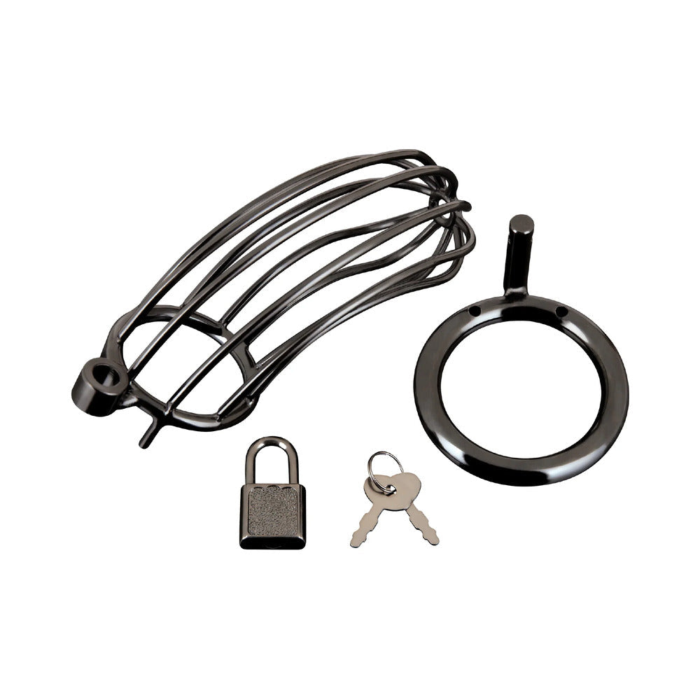 Blue Line Prisoner Cock Cage - Black