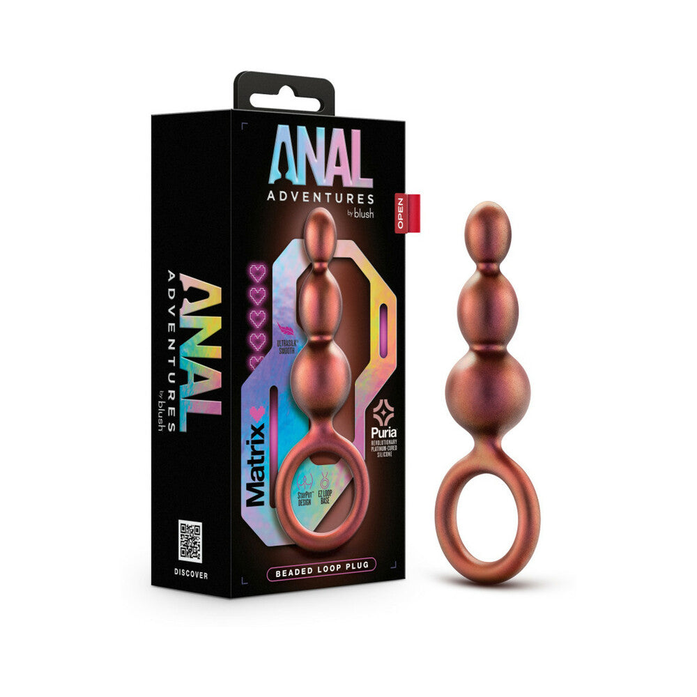 Blush Anal Adventures Matrix Beaded Loop Plug - Copper