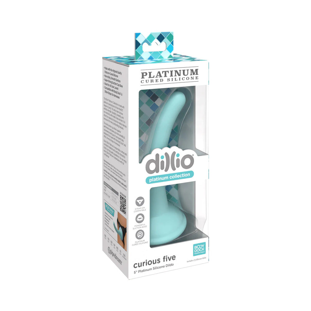 Dillio Platinum 5" Curious Five Silicone Dildo - Teal