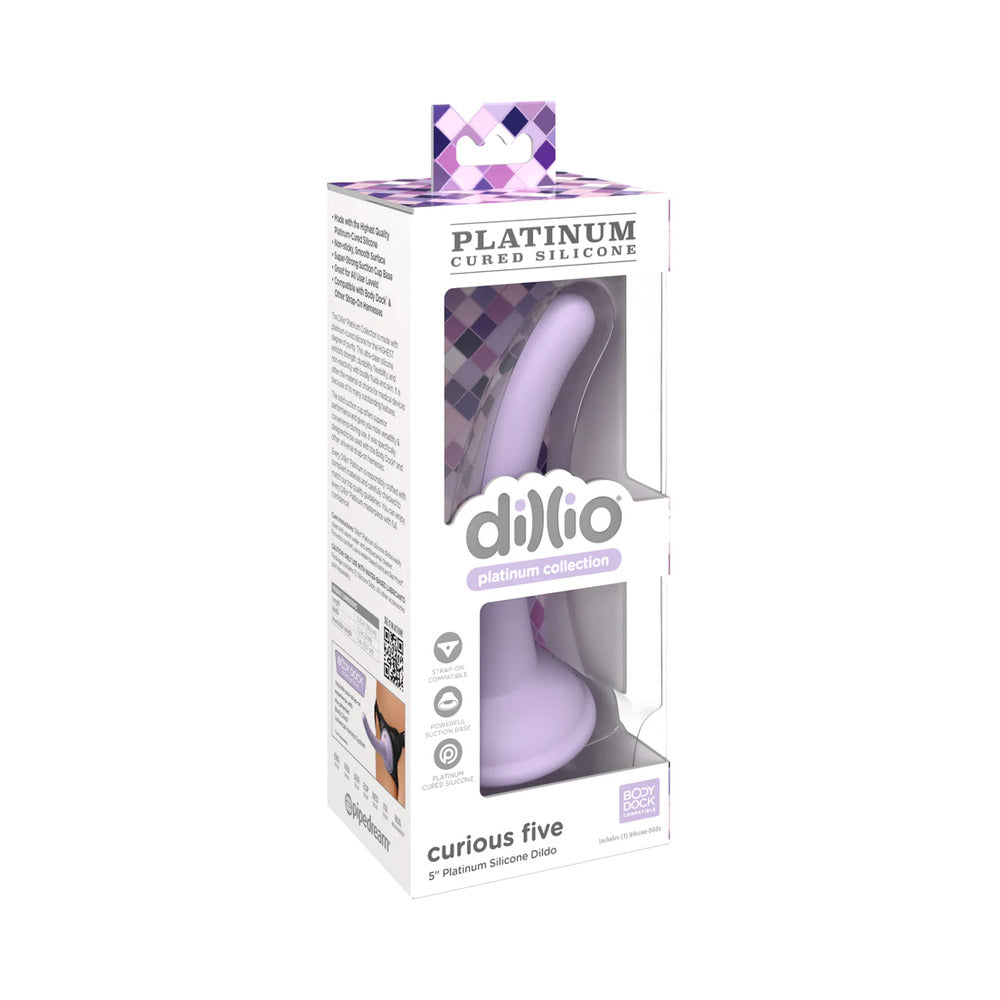 Dillio Platinum 5" Curious Five Silicone Dildo - Purple