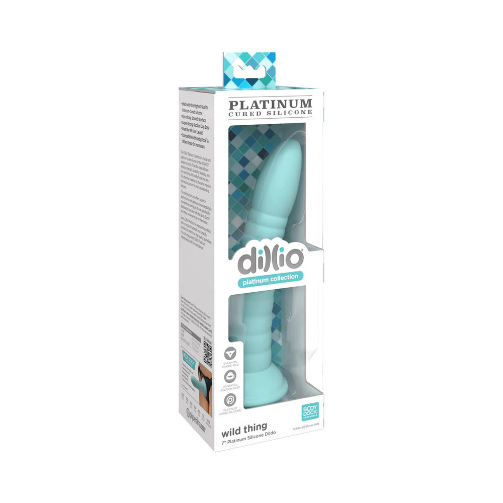 Dillio Platinum 7" Wild Thing Silicone Dildo - Teal