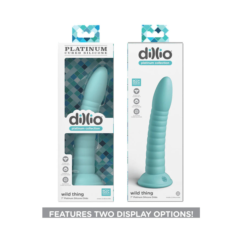 Dillio Platinum 7" Wild Thing Silicone Dildo - Teal