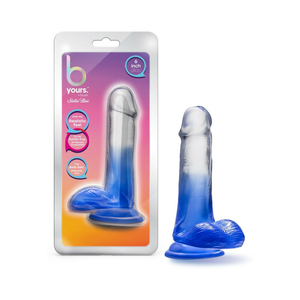 B Yours Stella Blue Dildo-Blue 6"