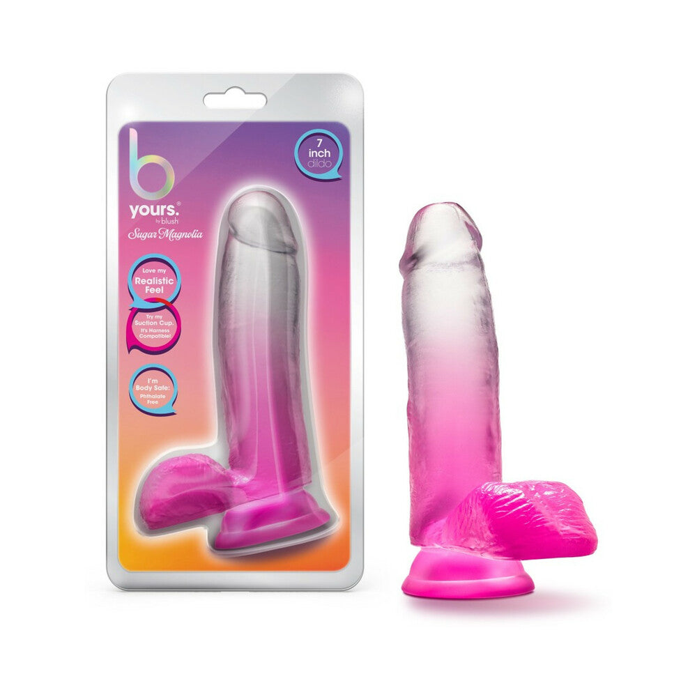 B Yours Sugar Magnolia Dildo-Fuchsia 7"