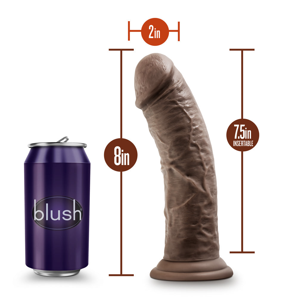 Blush Dr. Skin Plus 8" Posable Dildo - Chocolate