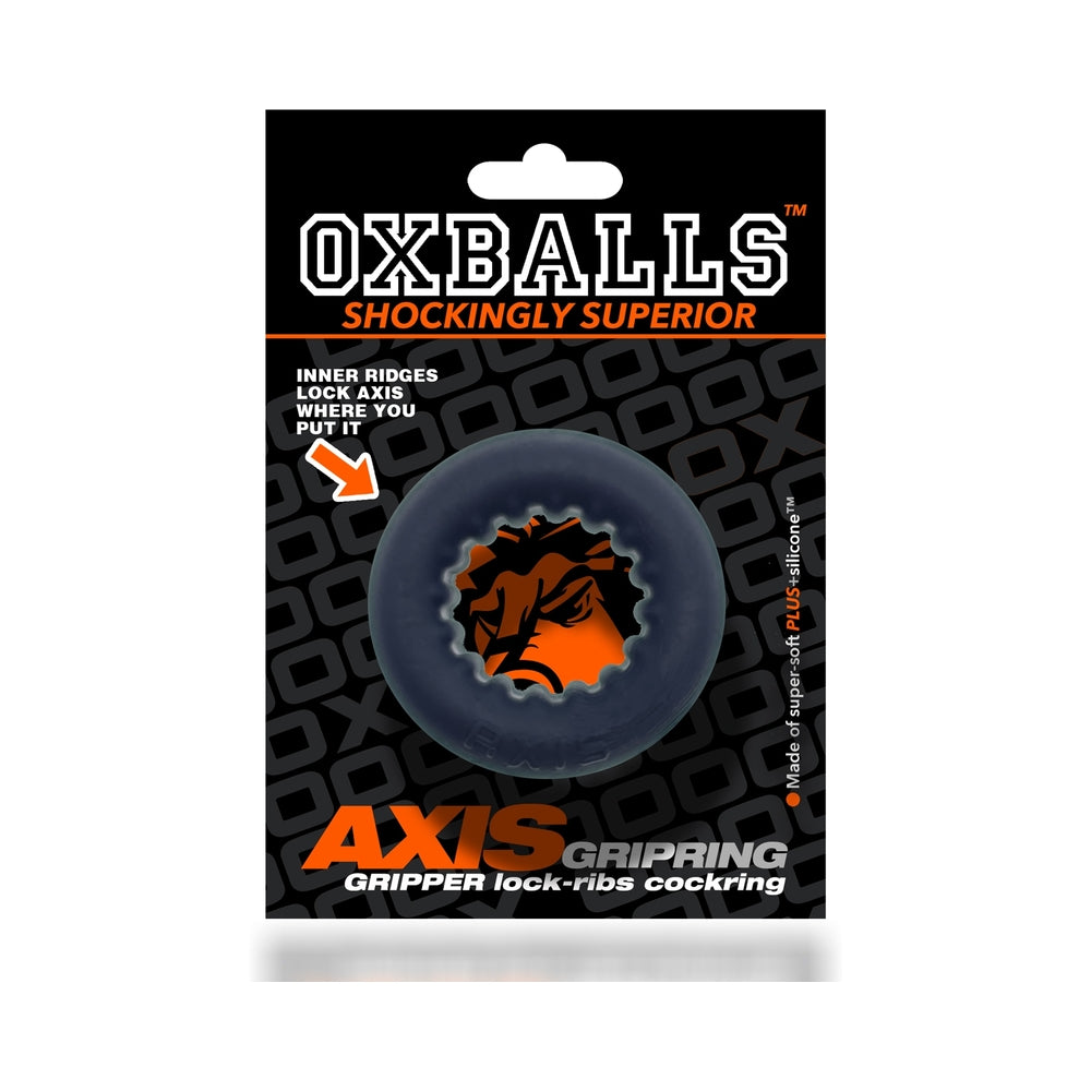 Oxballs Axis Rib Griphold Cockring - Black Ice