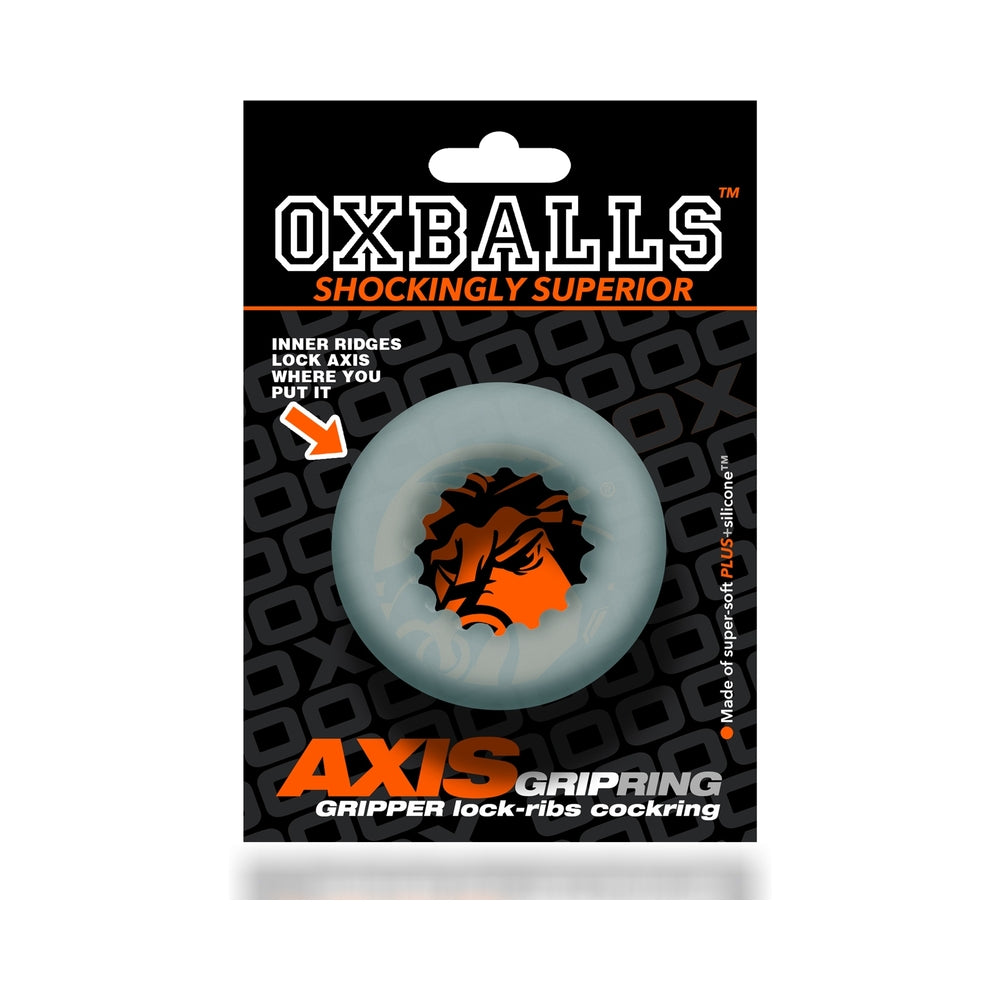Oxballs Axis Rib Griphold Cockring - Clear Ice