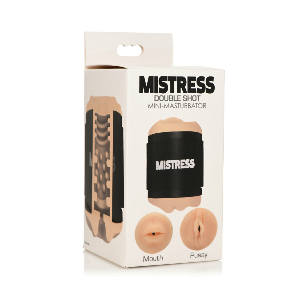 Curve Toys Mistress Double Shot Mini Masturbator Mouth & Pussy - Light