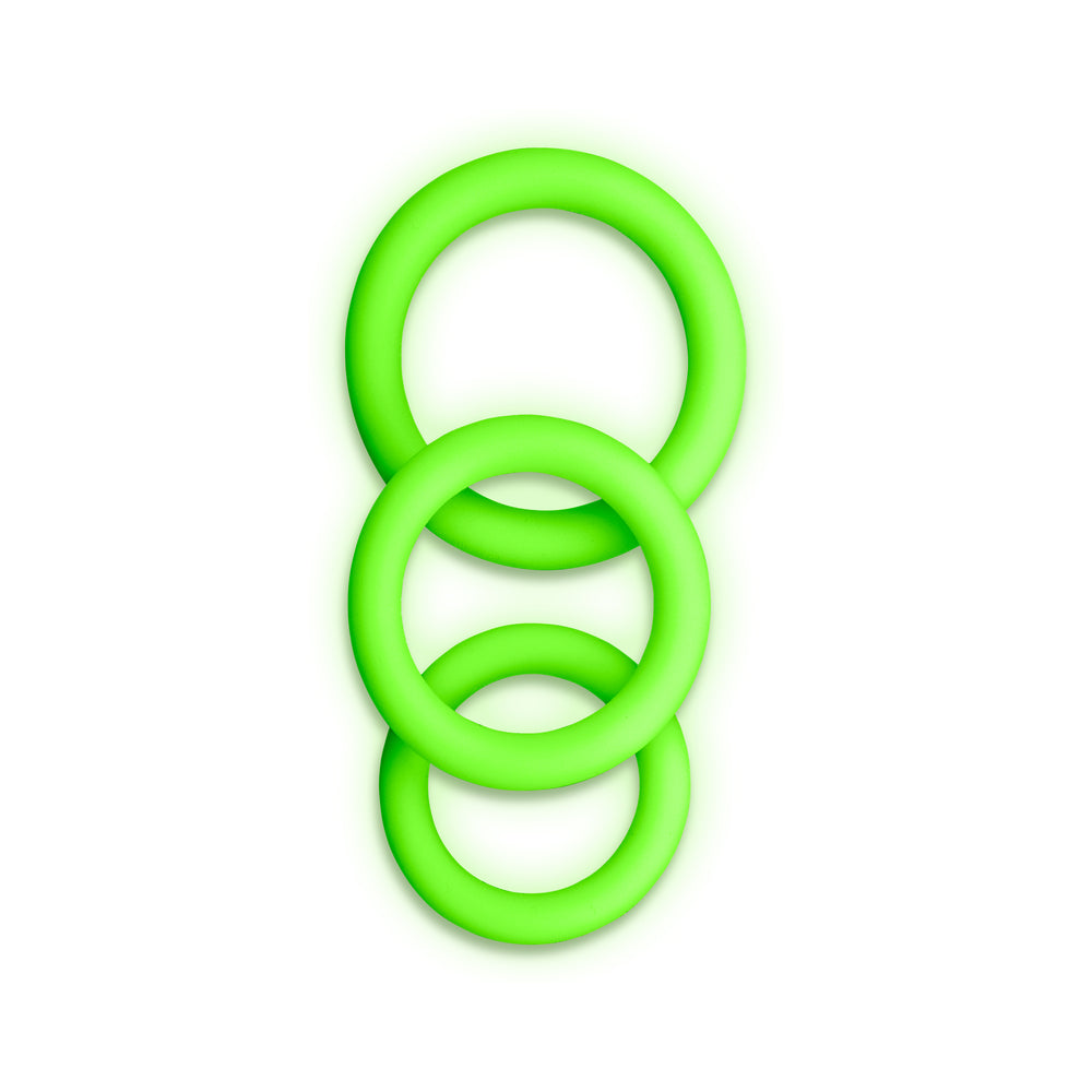 Ouch! Cock Ring Set 3pcs-Glow in the Dark