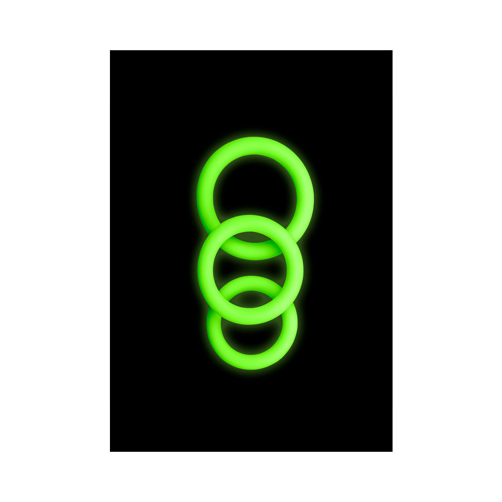 Ouch! Cock Ring Set 3pcs-Glow in the Dark