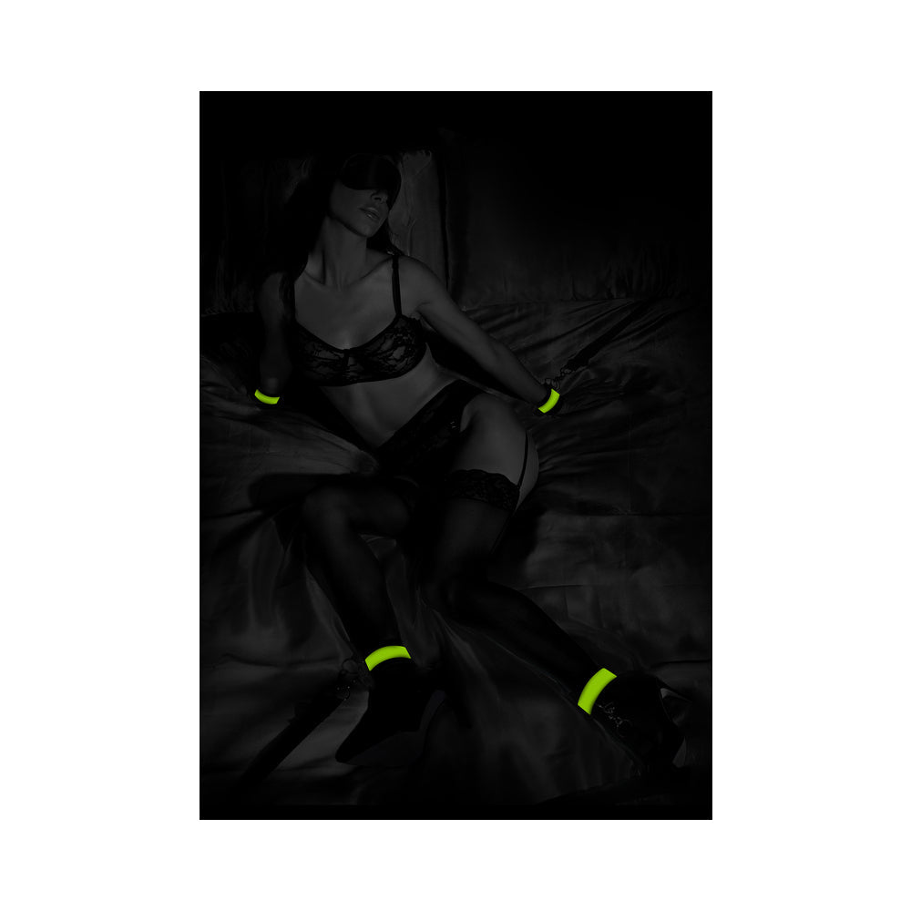 Shots Ouch Bed Bindings Restraint Kit - Glow in the Dark