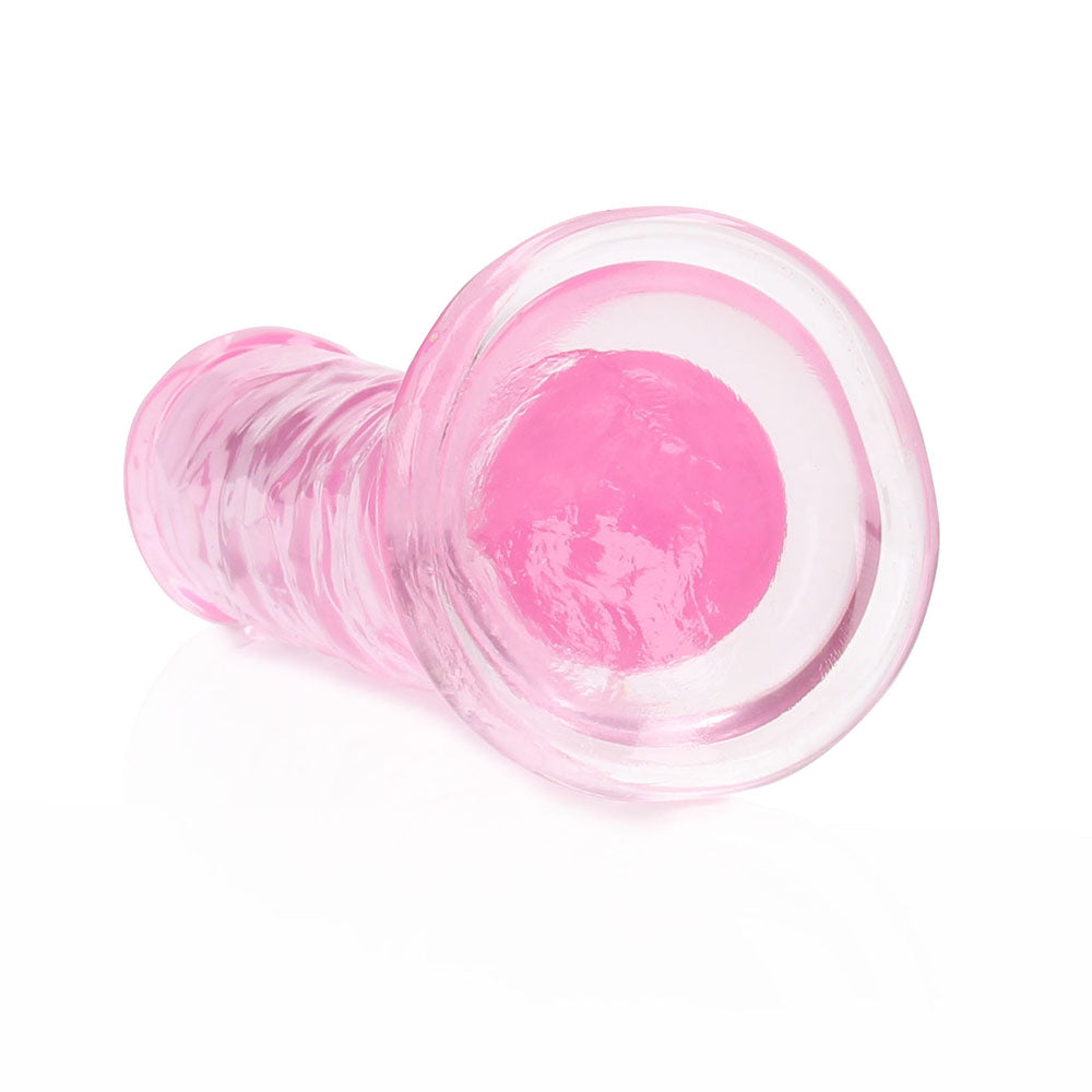 Shots RealRock Crystal Clear 6" Straight Dildo w/Suction Cup - Pink