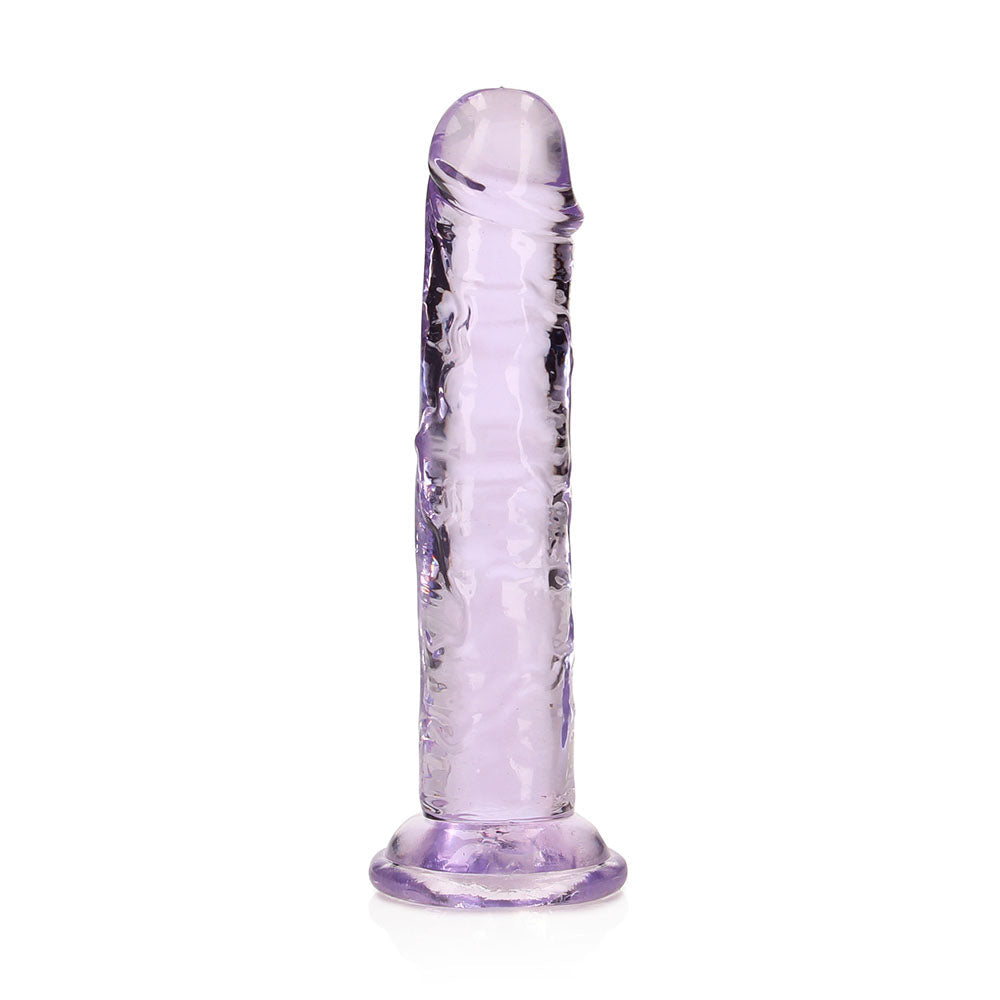 Shots RealRock Crystal Clear 6" Straight Dildo w/Suction Cup - Purple