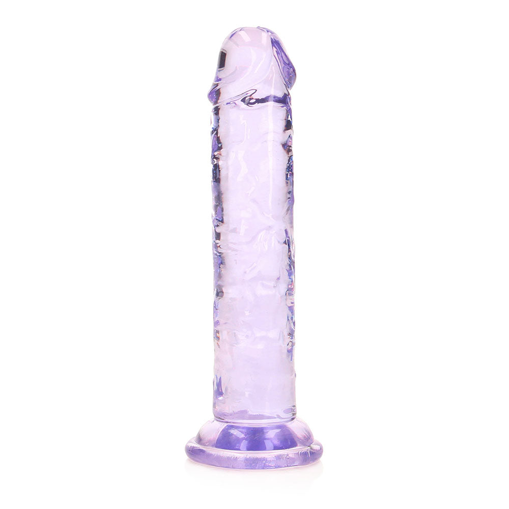 Shots RealRock Crystal Clear 6" Straight Dildo w/Suction Cup - Purple