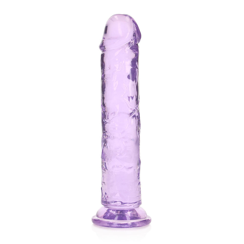 Shots RealRock Crystal Clear 7" Straight Dildo w/Suction Cup - Purple